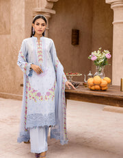 Shazme Kamari Luxury Lawn Unstitched 3Pc Suit SH-09 French Beach