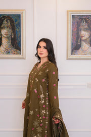 Faiza Faisal Afsana Embroidered Khaddar Unstitched 3Pc Suit - SHAB