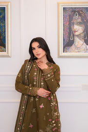 Faiza Faisal Afsana Embroidered Khaddar Unstitched 3Pc Suit - SHAB