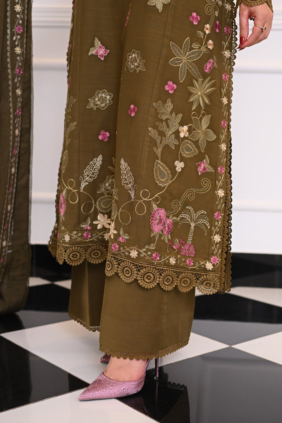 Faiza Faisal Afsana Embroidered Khaddar Unstitched 3Pc Suit - SHAB