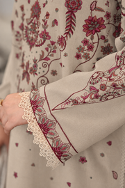 Faiza Faisal Afsana Embroidered Khaddar Unstitched 3Pc Suit - SHAHANA