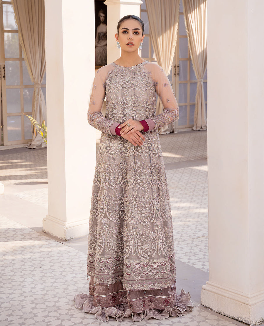 Xenia Formals Unstitched Luxury Embroidered Net 3Pc Suit - SHAIFALI