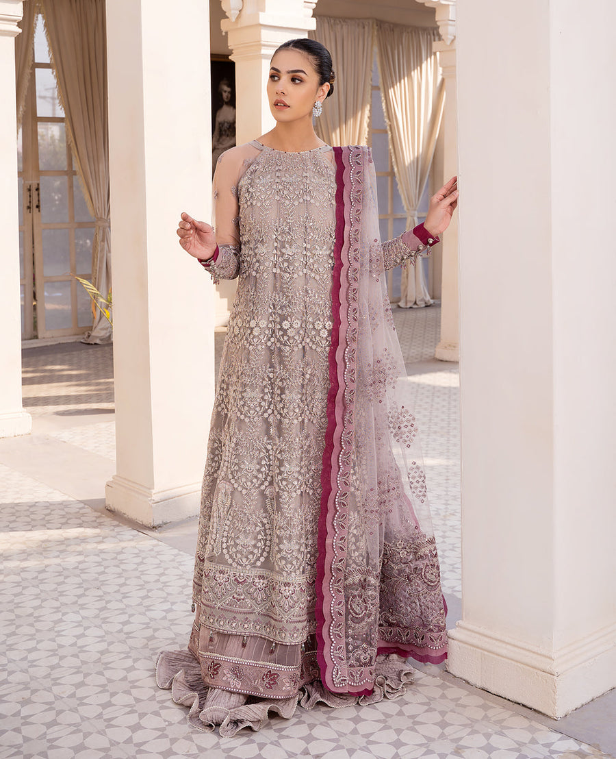 Xenia Formals Unstitched Luxury Embroidered Net 3Pc Suit - SHAIFALI