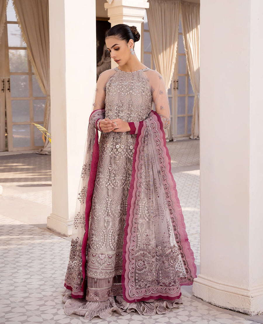 Xenia Formals Unstitched Luxury Embroidered Net 3Pc Suit - SHAIFALI