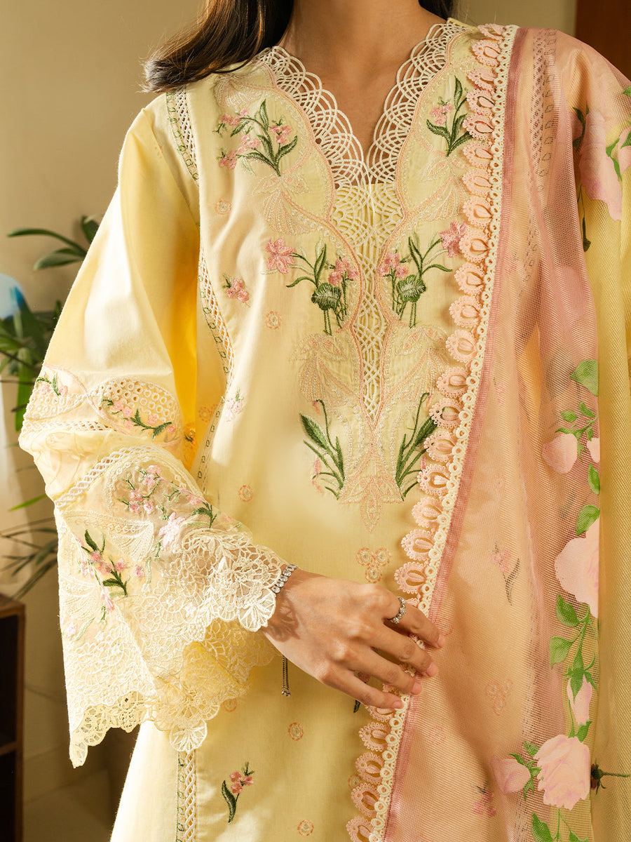 Faiza Faisal Embroidered Summer Lawn Unstitched 3Pc Suit - SHELLY
