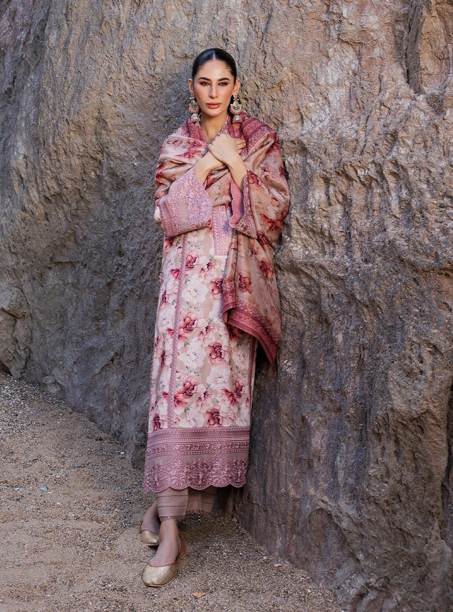 Zainab Chottani Embroidered Herringbone Unstitched 3Pc Suit D-05 Shyra