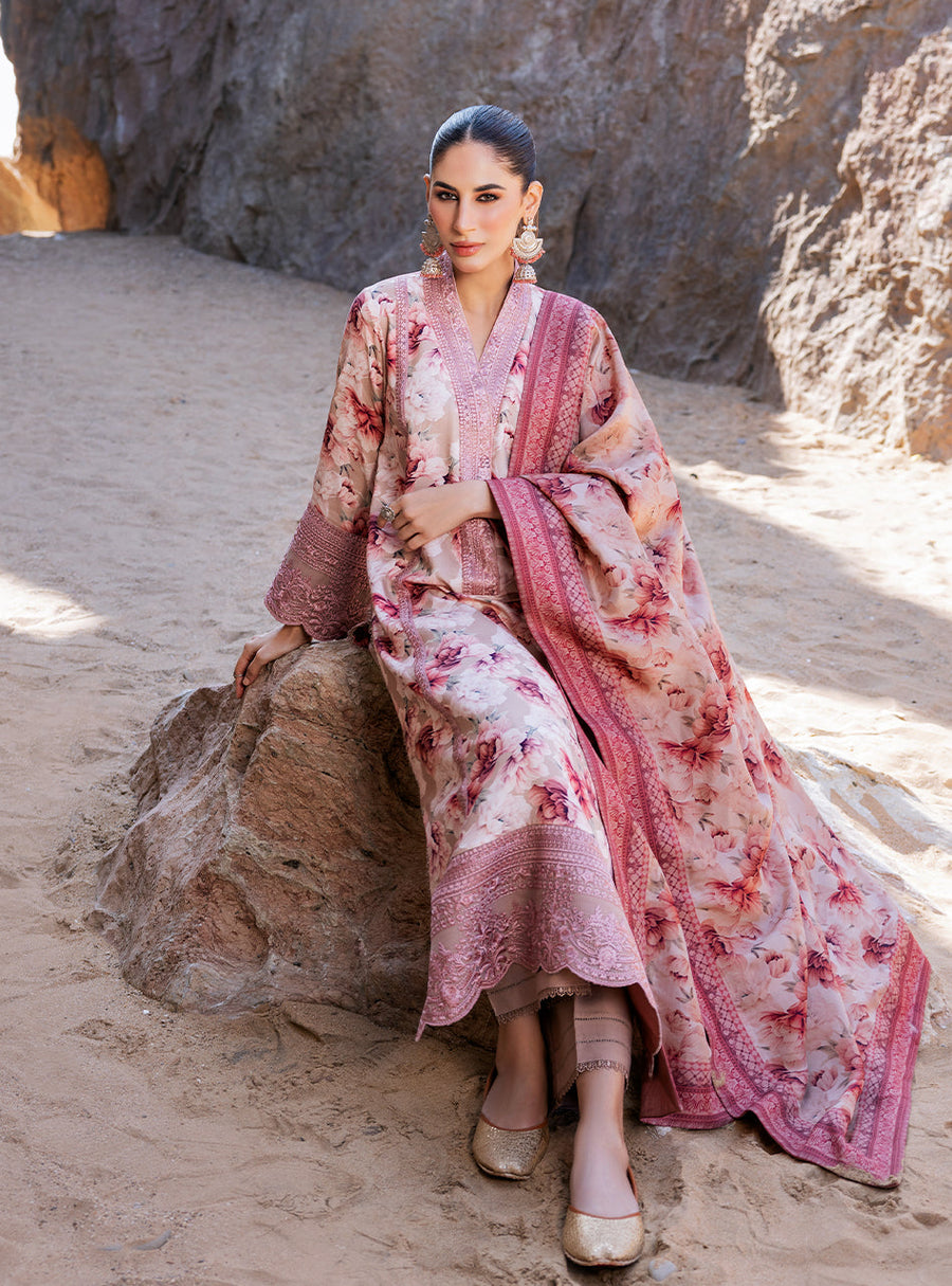 Zainab Chottani Embroidered Herringbone Unstitched 3Pc Suit D-05 Shyra