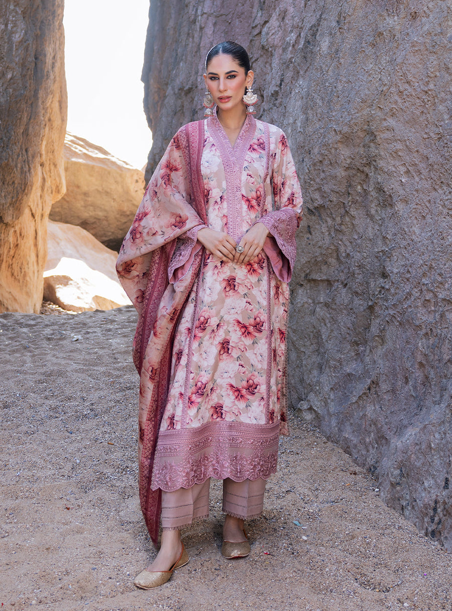 Zainab Chottani Embroidered Herringbone Unstitched 3Pc Suit D-05 Shyra