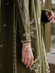 Faiza Faisal Dastaan Embroidered Khaddar Unstitched 3Pc Suit - SIENNA