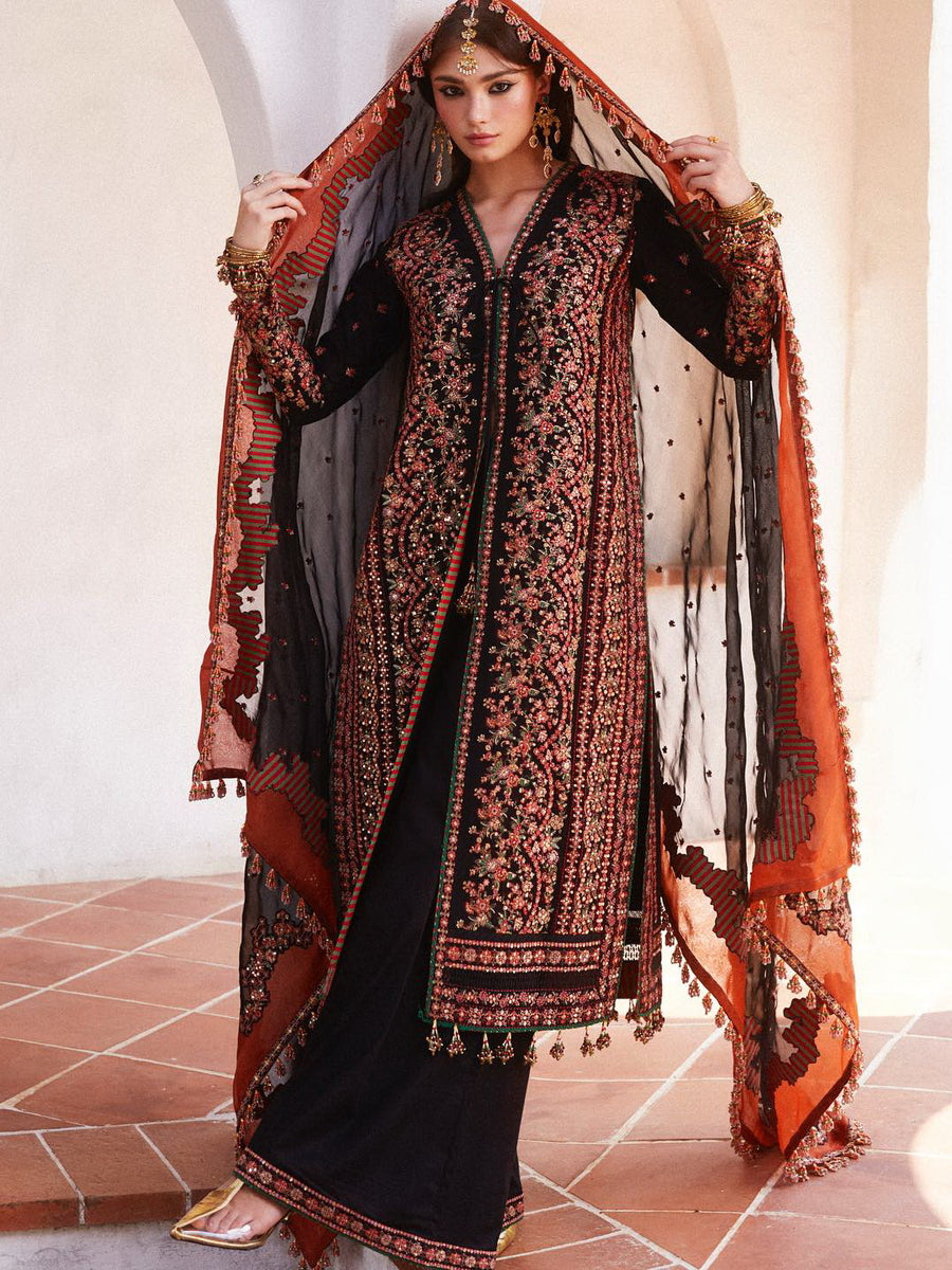 Hussain Rehar Eid Luxury Lawn Unstitched Embroidered 3Pc Suit - SIFOUNA
