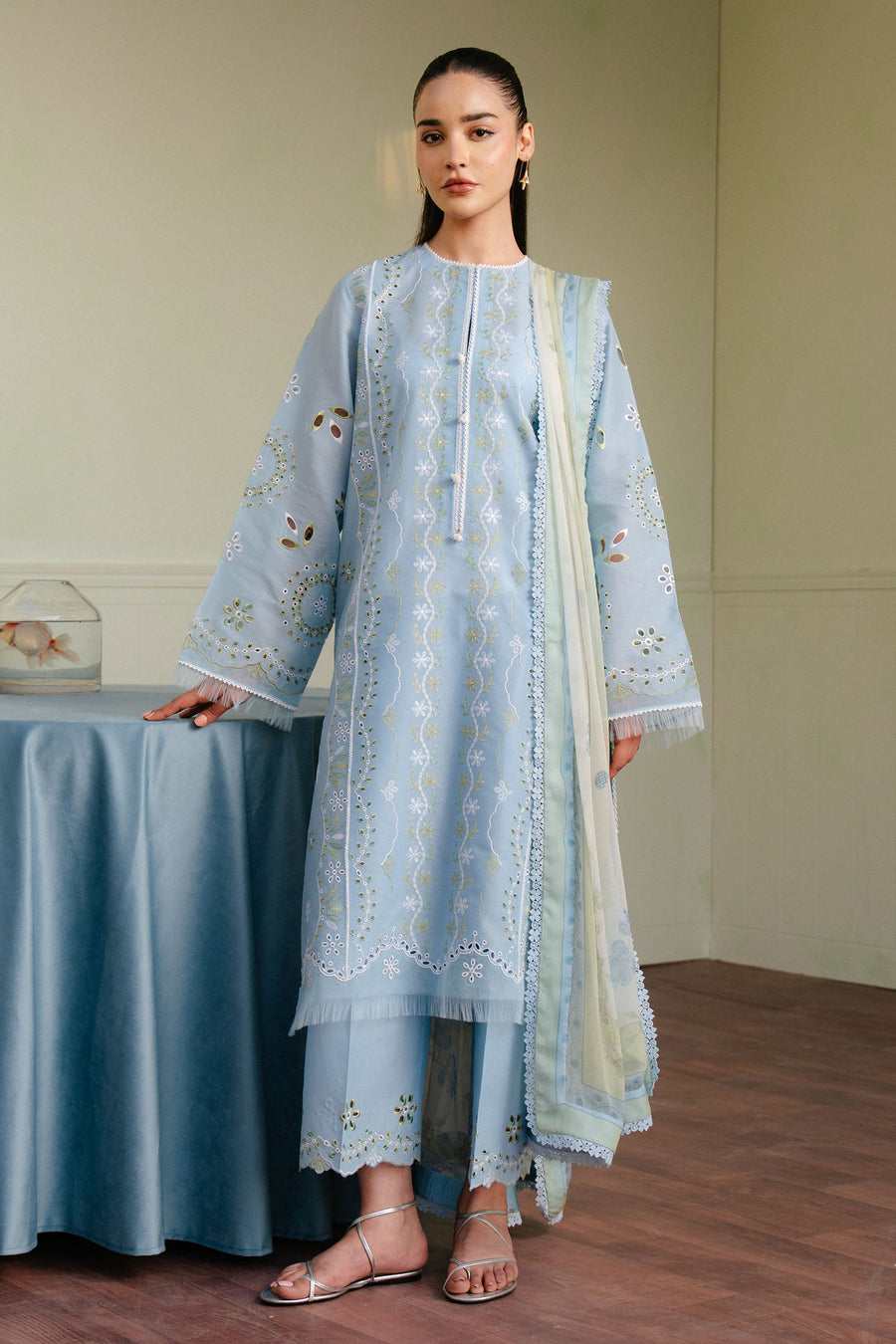 Coco by Zara Shahjahan Embroidered Lawn Unstitched 3Pc Suit D-05A SILAS