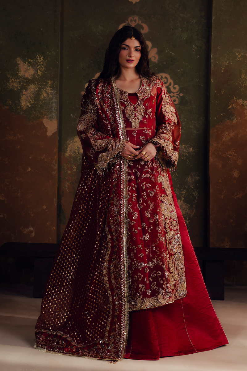 Zarposh Jahanara Festive Embroidered Organza Unstitched 3Pc Suit - SITARA