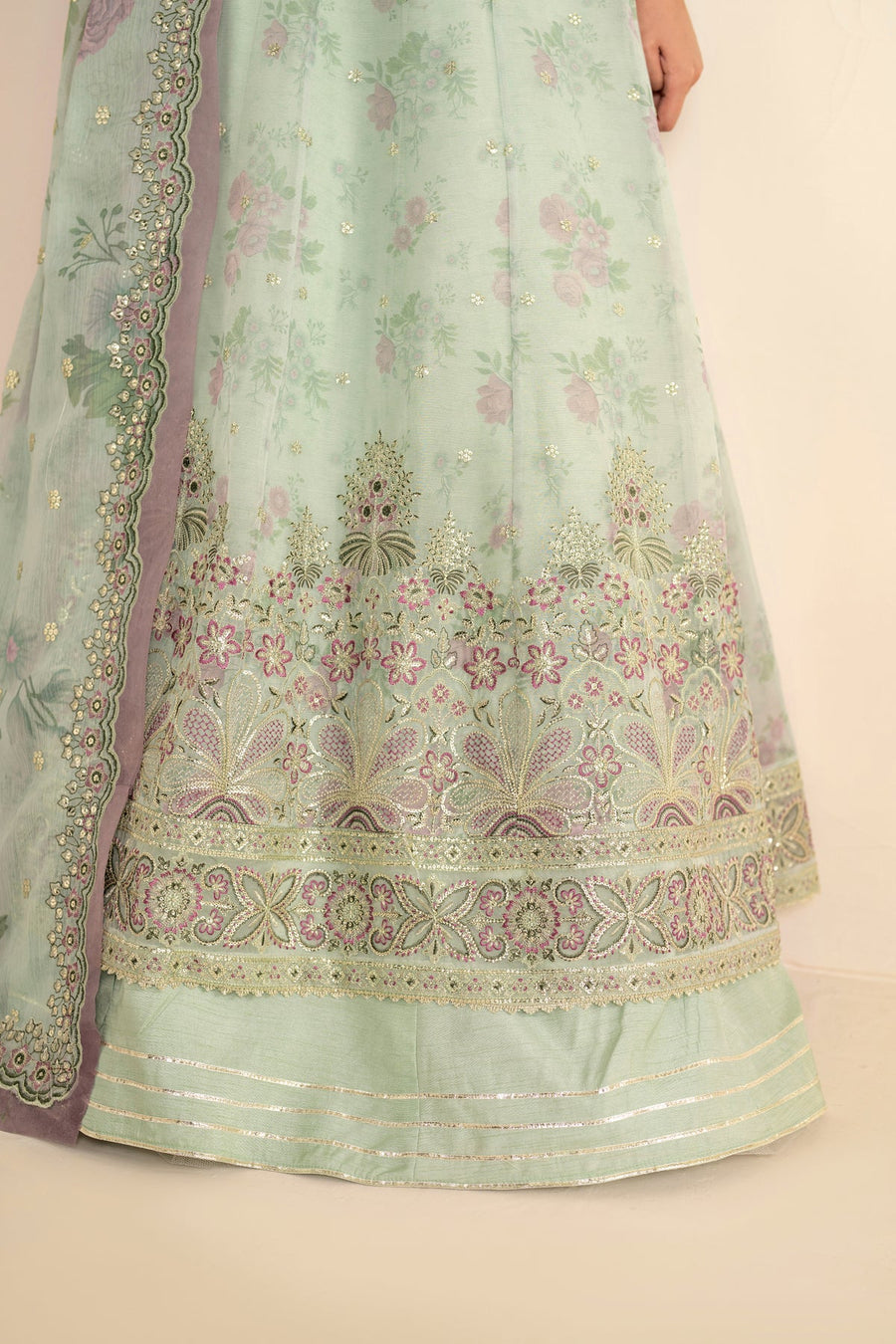 Xenia Formals Embroidered Chiffon Unstitched 3Pc Suit XF-1020 SIVE