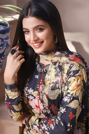 Feathers Premium Printed Lawn Unstitched 3Pc Suit SIYAAH MIST-NJL017