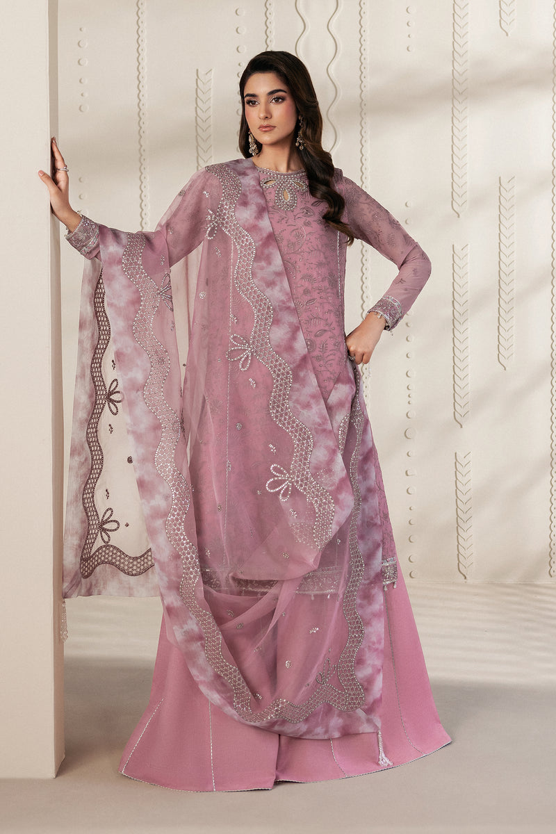 Zarif Bayaan Embroidered Luxury Chiffon Unstitched 3Pc Suit - SIYAAN