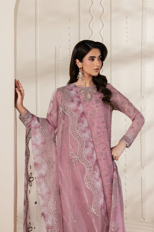 Zarif Bayaan Embroidered Luxury Chiffon Unstitched 3Pc Suit - SIYAAN
