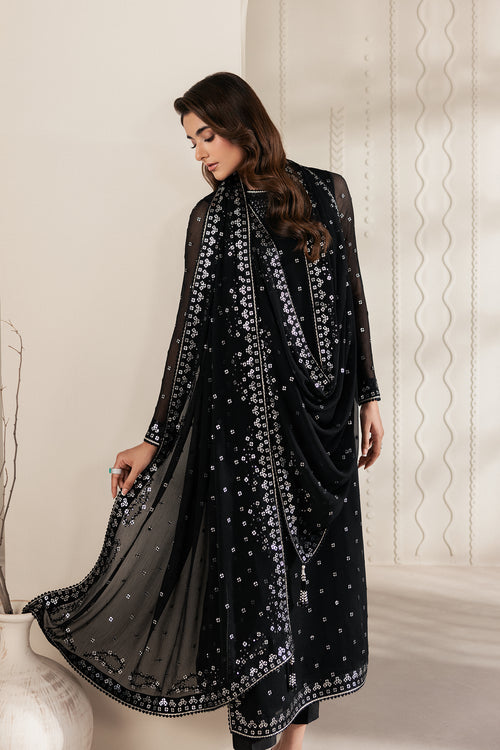 Zarif Bayaan Embroidered Luxury Chiffon Unstitched 3Pc Suit - SIYARA