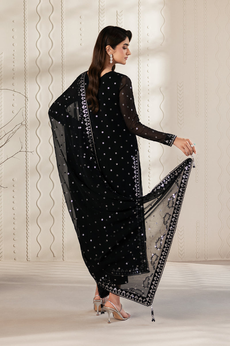 Zarif Bayaan Embroidered Luxury Chiffon Unstitched 3Pc Suit - SIYARA