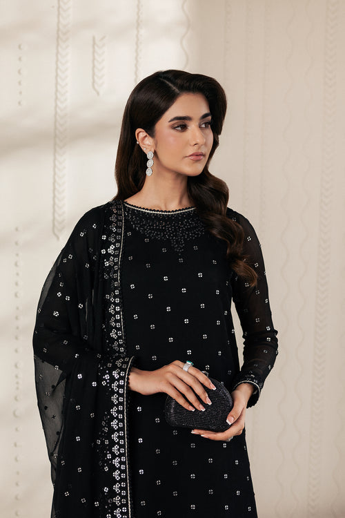 Zarif Bayaan Embroidered Luxury Chiffon Unstitched 3Pc Suit - SIYARA
