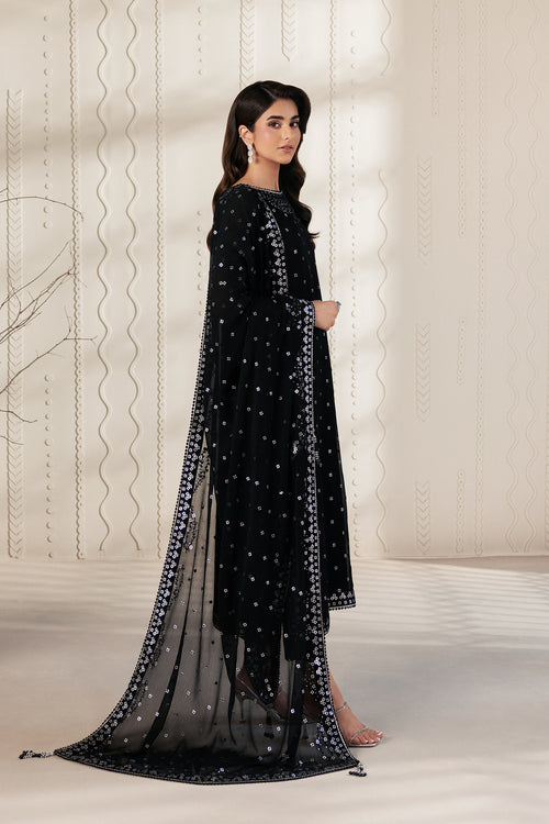 Zarif Bayaan Embroidered Luxury Chiffon Unstitched 3Pc Suit - SIYARA