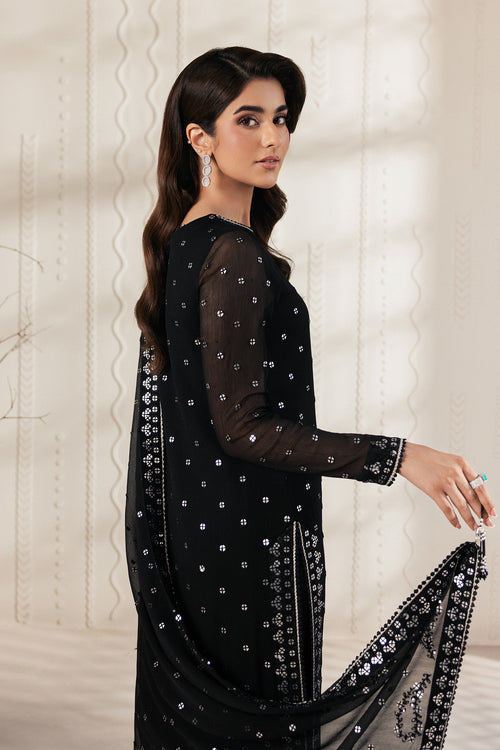 Zarif Bayaan Embroidered Luxury Chiffon Unstitched 3Pc Suit - SIYARA