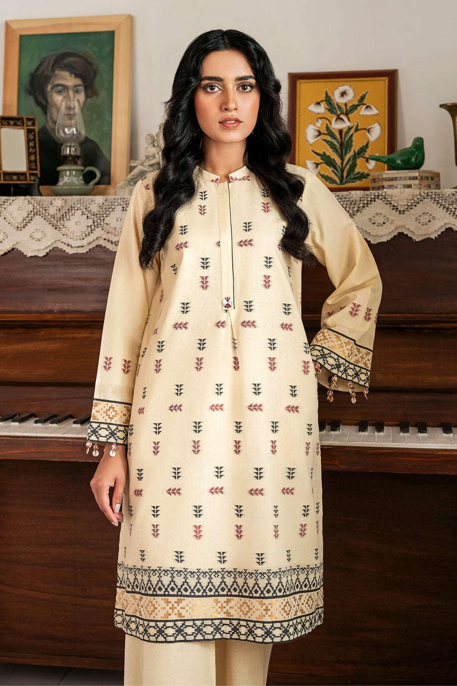 SAHAR Premium Jacquard Lawn Unstitched 3 Piece Suit SJ-RJ-02