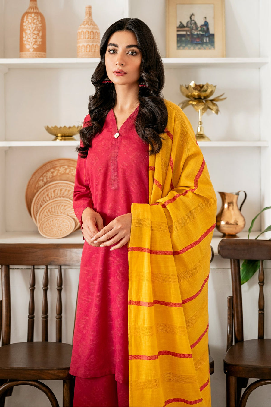 SAHAR Premium Jacquard Lawn Unstitched 3 Piece Suit SJ-RJ-06