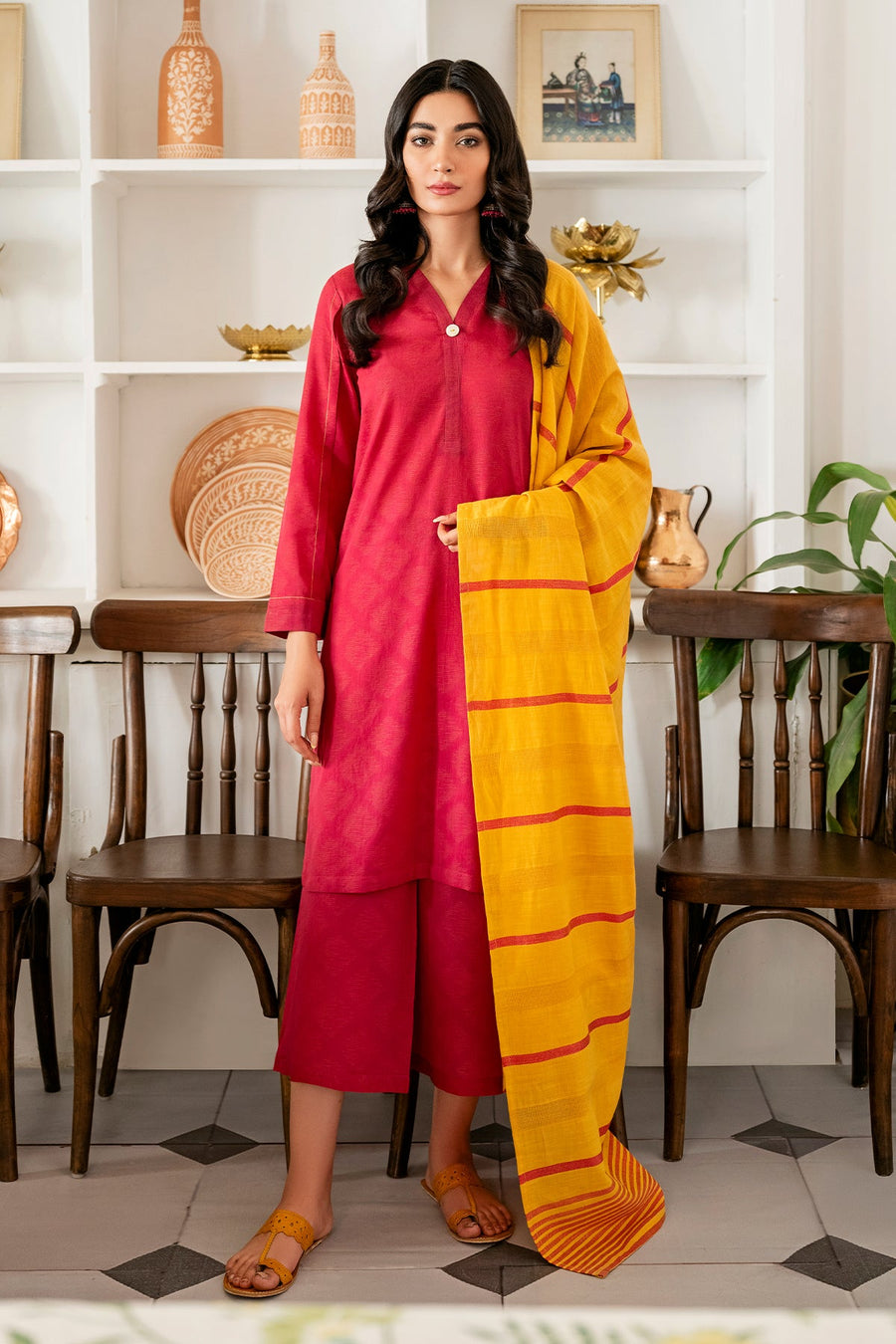 SAHAR Premium Jacquard Lawn Unstitched 3 Piece Suit SJ-RJ-06