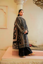 Sahfa Dhoop Kinara Printed Khaddar Unstitched 3Pc Suit SK-02 Zafraan