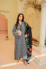 Sahfa Dhoop Kinara Printed Khaddar Unstitched 3Pc Suit SK-04 Lehar