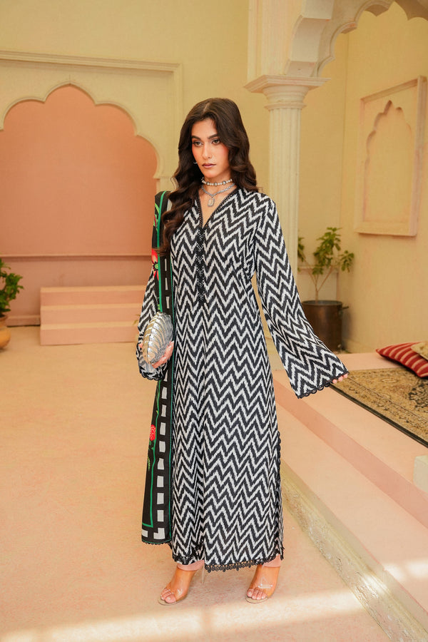 Sahfa Dhoop Kinara Printed Khaddar Unstitched 3Pc Suit SK-04 Lehar