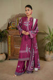 Sahfa Dhoop Kinara Printed Khaddar Unstitched 3Pc Suit SK-07 Jamun