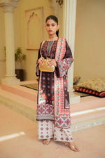 Sahfa Dhoop Kinara Printed Khaddar Unstitched 3Pc Suit SK-08 Sindhri