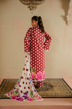 Sahfa Dhoop Kinara Printed Khaddar Unstitched 3Pc Suit SK-09 Bindiya