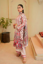 Sahfa Dhoop Kinara Printed Khaddar Unstitched 3Pc Suit SK-10 Ambi