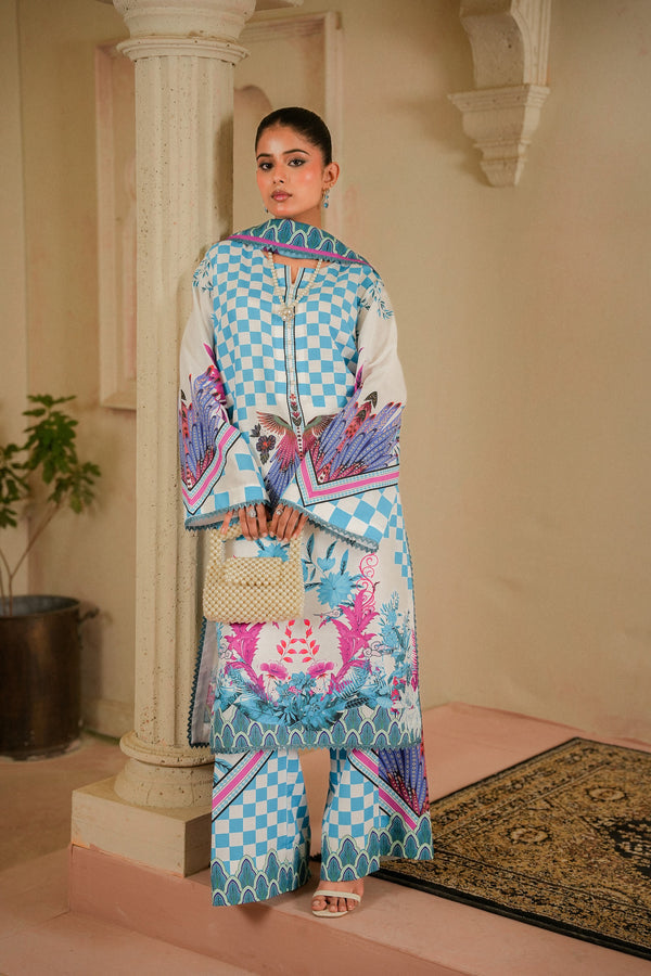 Sahfa Dhoop Kinara Printed Khaddar Unstitched 3Pc Suit SK-11 Parwaaz