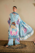 Sahfa Dhoop Kinara Printed Khaddar Unstitched 3Pc Suit SK-11 Parwaaz