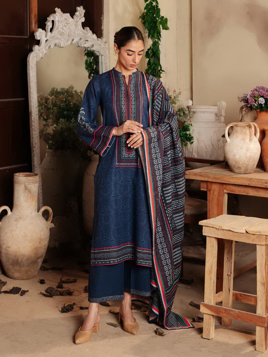 Sahar Fall Winter Unstitched Printed Khaddar 3Pc Suit SKWP-V2-23-01