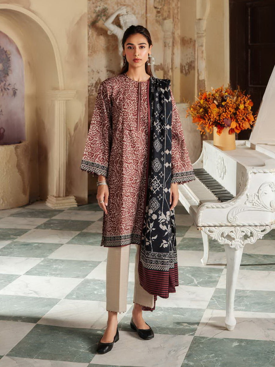 Sahar Fall Winter Unstitched Printed Khaddar 3Pc Suit SKWP-V2-23-06