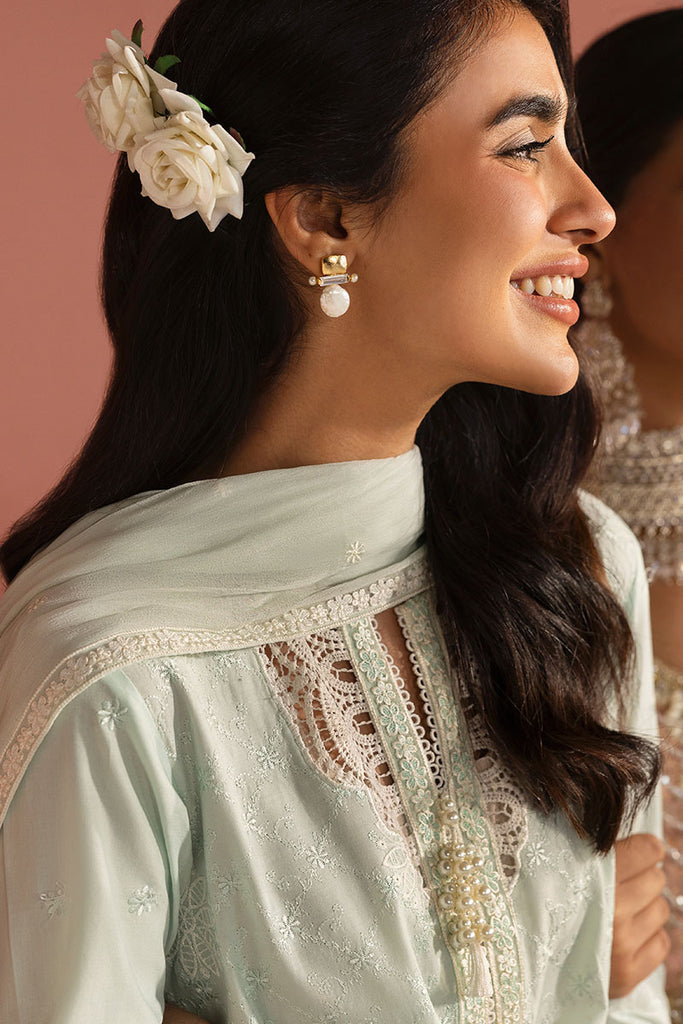 Cross Stitch Premium Embroidered Lawn Unstitched 3Pc Suit - SKY WHISPER