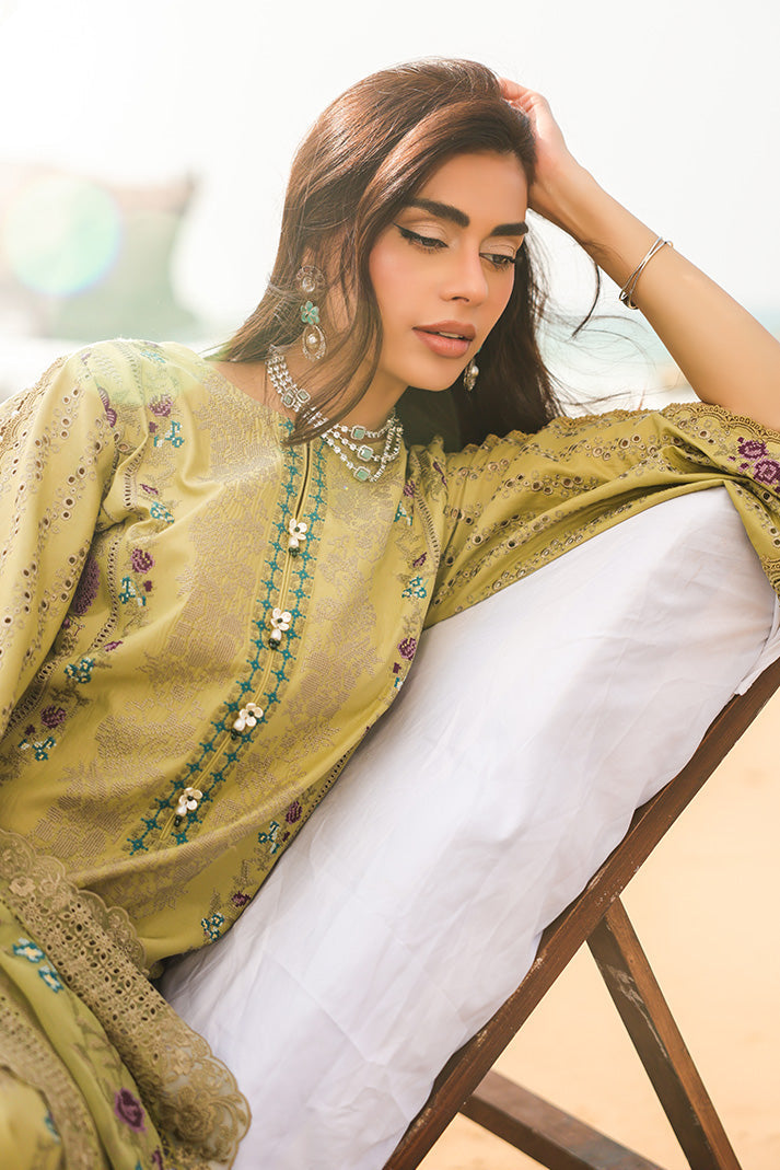 Serene Premium Hania Luxury Lawn Unstitched 3Pc Suit SL-102 Anaya