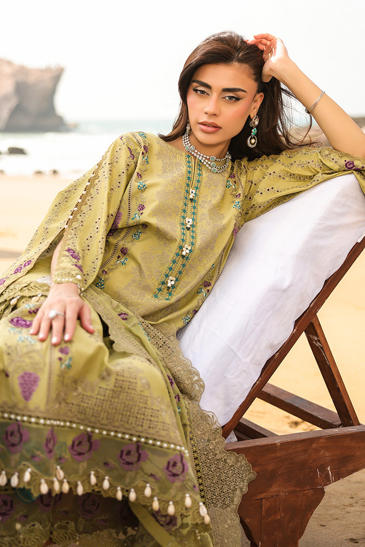 Serene Premium Hania Luxury Lawn Unstitched 3Pc Suit SL-102 Anaya