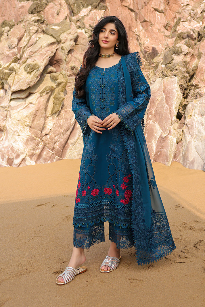 Serene Premium Hania Luxury Lawn Unstitched 3Pc Suit SL-104 Iswah