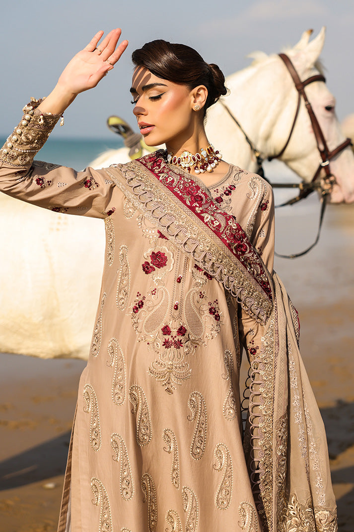Serene Premium Hania Luxury Lawn Unstitched 3Pc Suit SL-107 Parizay