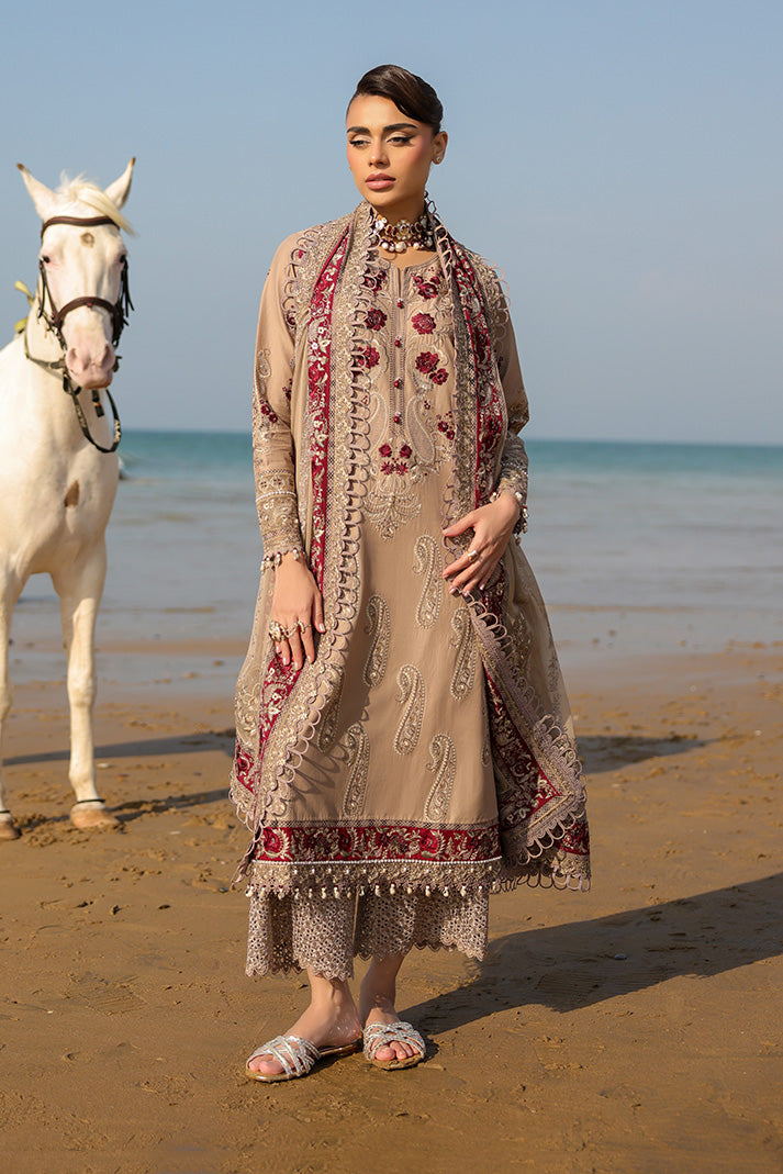 Serene Premium Hania Luxury Lawn Unstitched 3Pc Suit SL-107 Parizay