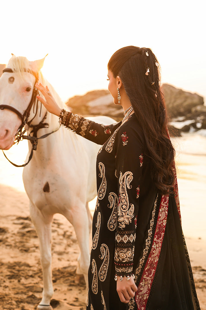 Serene Premium Hania Luxury Lawn Unstitched 3Pc Suit SL-114 Zaria