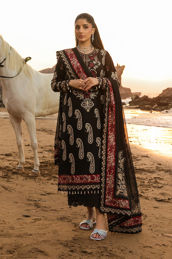 Serene Premium Hania Luxury Lawn Unstitched 3Pc Suit SL-114 Zaria