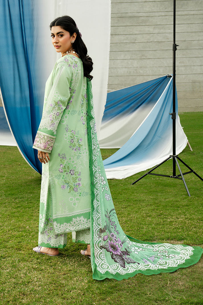 Serene Premium Dahlia Lawn Unstitched 3Pc Suit SL-117 Mint Blossom