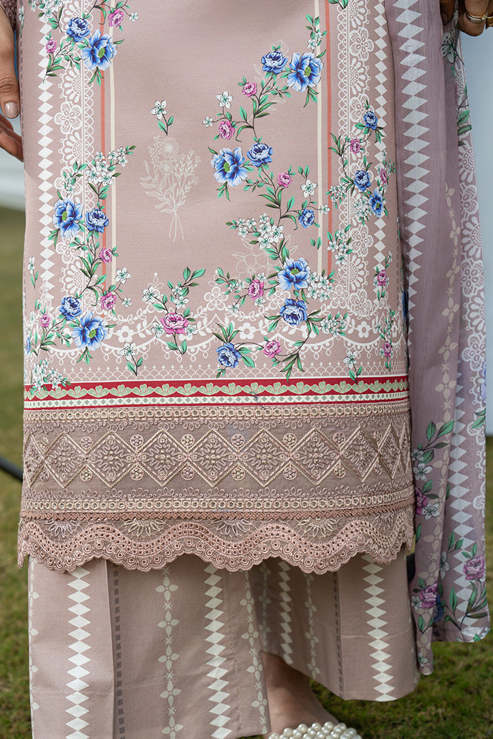 Serene Premium Dahlia Lawn Unstitched 3Pc Suit SL-119 Mauve Grace