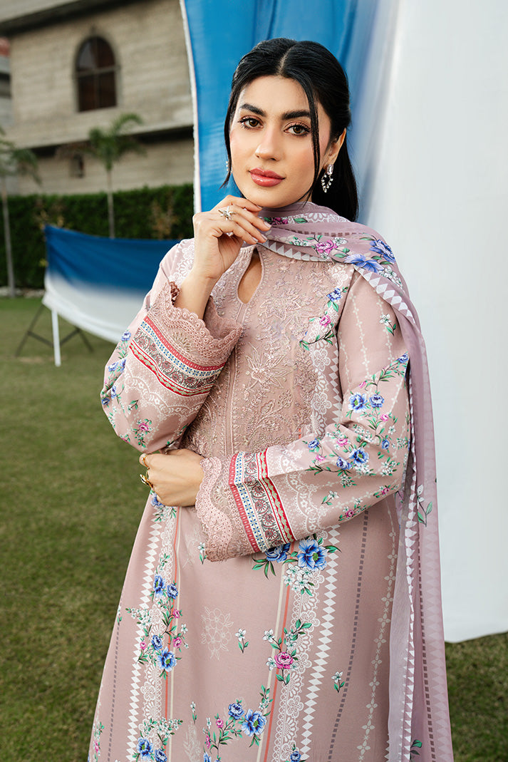 Serene Premium Dahlia Lawn Unstitched 3Pc Suit SL-119 Mauve Grace